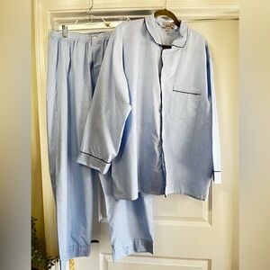 Robes King Men’s XL Blue Pajama Set Classical Sleepwear Lounge Cotton Blend Cozy